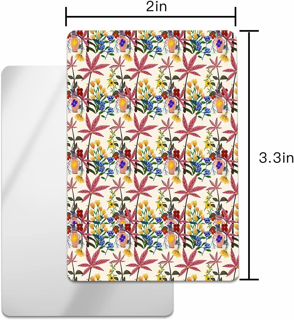 Flower Small Compact Mirror for Purse, Spring Floral Yellow Tulip Botanical Leaf Travel Makeup Mirror for Women Men, Rectangular Handheld Compact Pocket Mirror 1 PCS