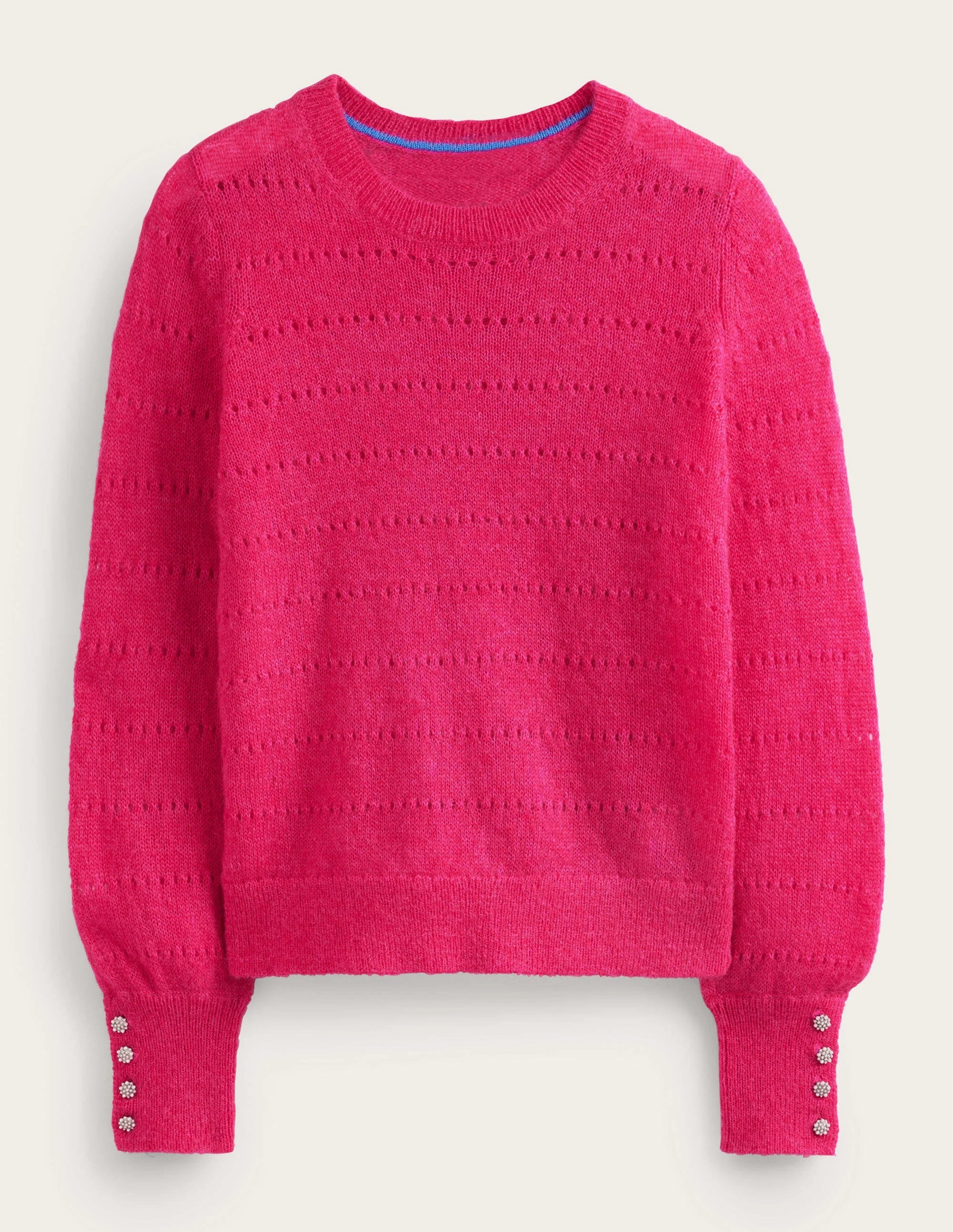 Fluffy Textured Jumper-Vibrant Pink