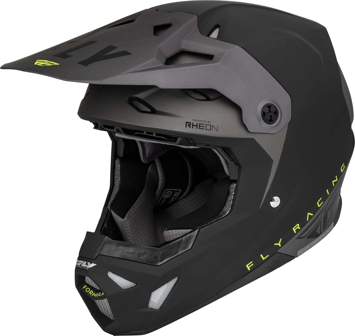 Fly Racing 73-0030M Formula Cp Slant Helmet Matte Black/Grey/Hi-Vis Md