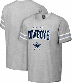 FOCO NFL Men's Officially Licensed Gray Team Color Primary Logo Arched Wordmark Performance Crewneck Short Sleeve T-Shirt