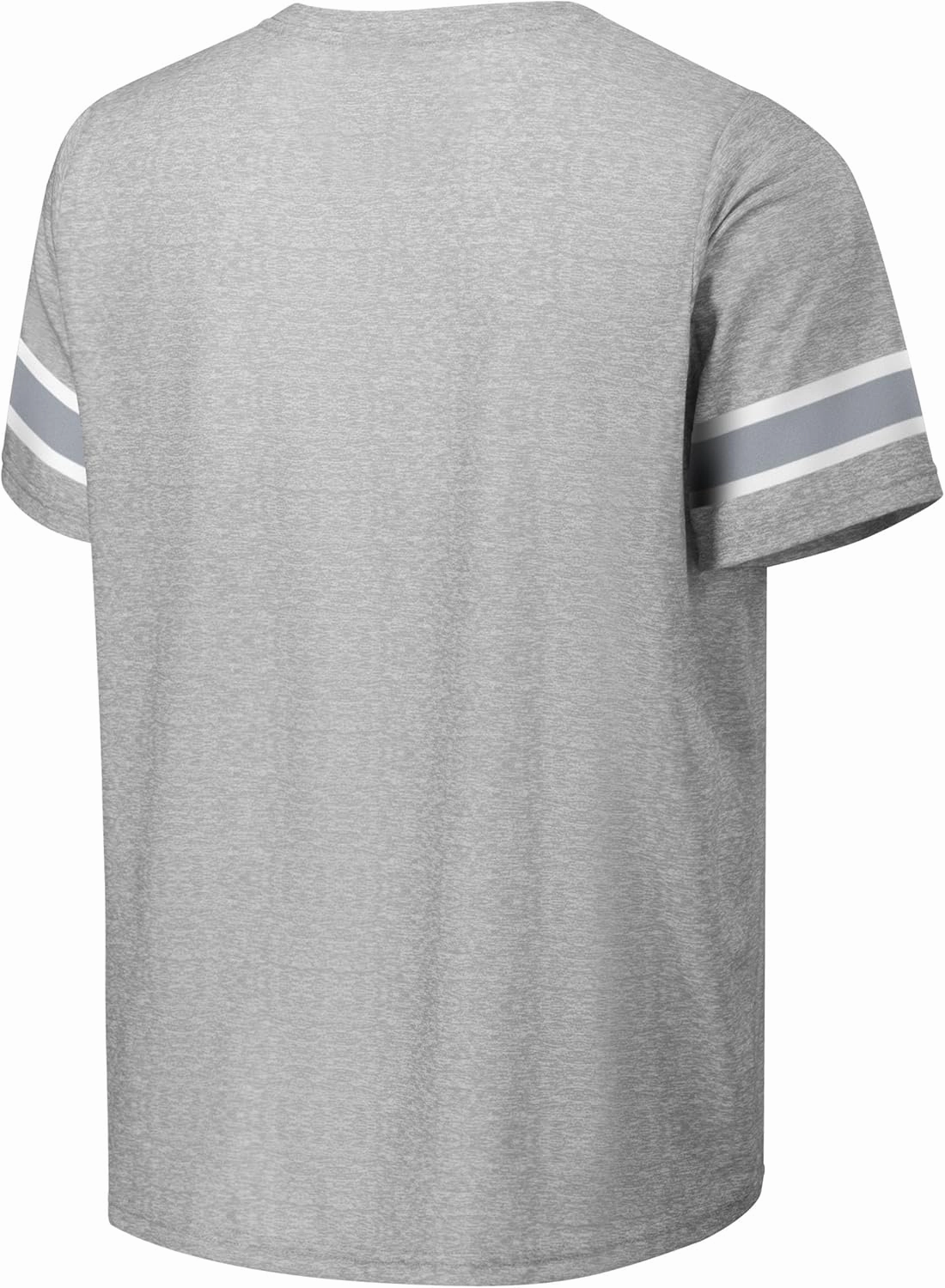 FOCO NFL Men's Officially Licensed Gray Team Color Primary Logo Arched Wordmark Performance Crewneck Short Sleeve T-Shirt