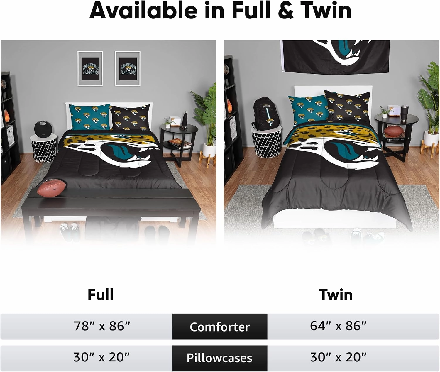 FOCO Philadelphia Eagles NFL Team Color Bed In a Bag Comforter Bedding 3 Piece Full Set