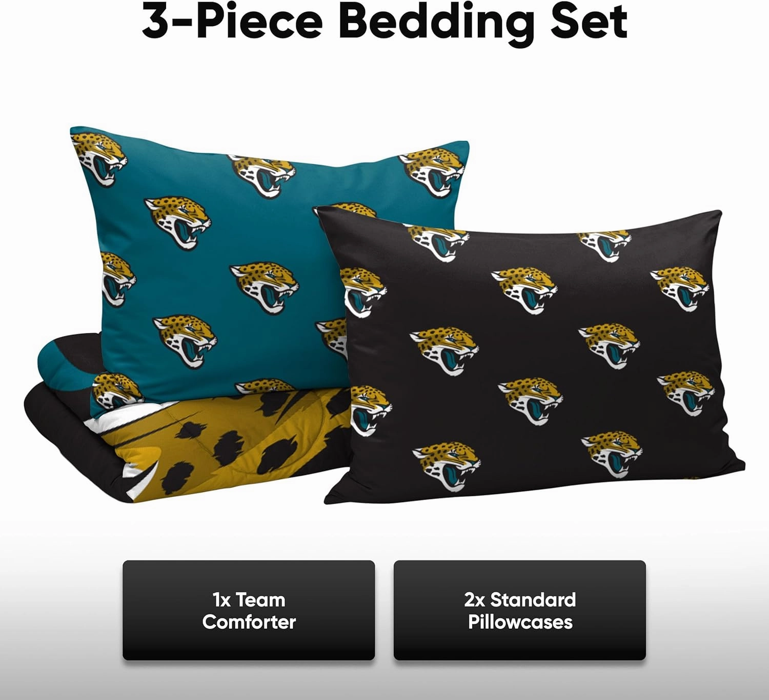 FOCO Philadelphia Eagles NFL Team Color Bed In a Bag Comforter Bedding 3 Piece Full Set