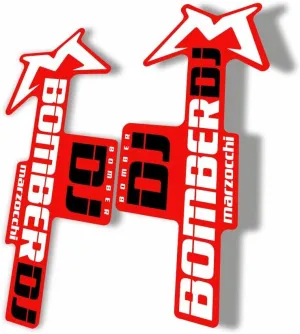 Fork Replacement Decal Sticker Compatibale for Marzocchi Bomber DJ 2020 Series Red White Black (Glossy)