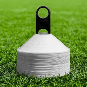 FORZA Multi-Sport Training Marker Cones | Pack of 50 or 1000 Soccer Cones in 8 Vibrant Colors - Durable Construction, Portability and Convenient Storage with Holder