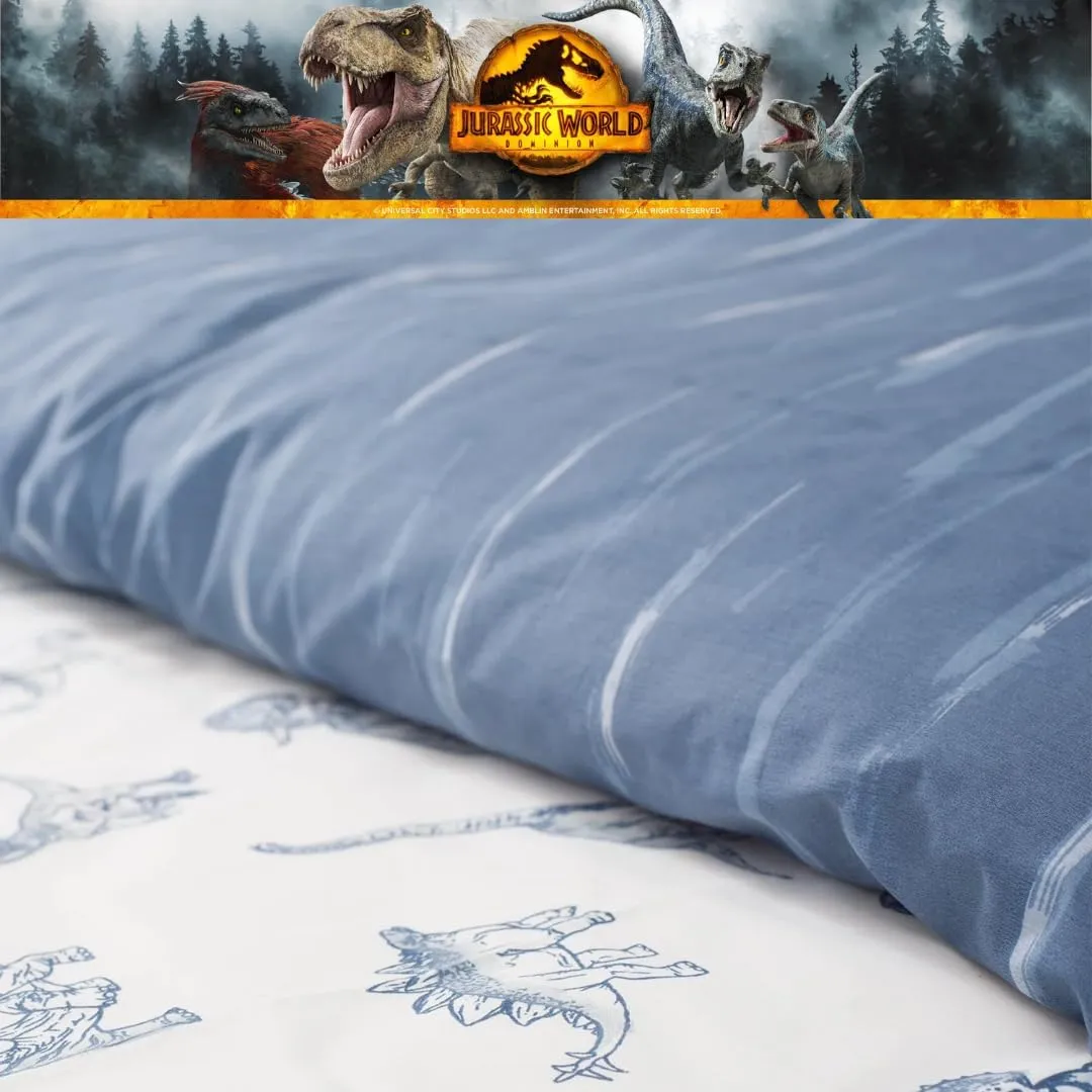 Franco Jurassic World Kids Bedding Super Soft Premium Organic Cotton Duvet Cover with Sham, 2 Piece Twin Size, (Officially Licensed Product)