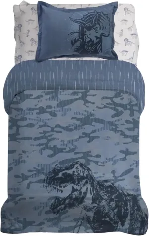 Franco Jurassic World Kids Bedding Super Soft Premium Organic Cotton Duvet Cover with Sham, 2 Piece Twin Size, (Officially Licensed Product)