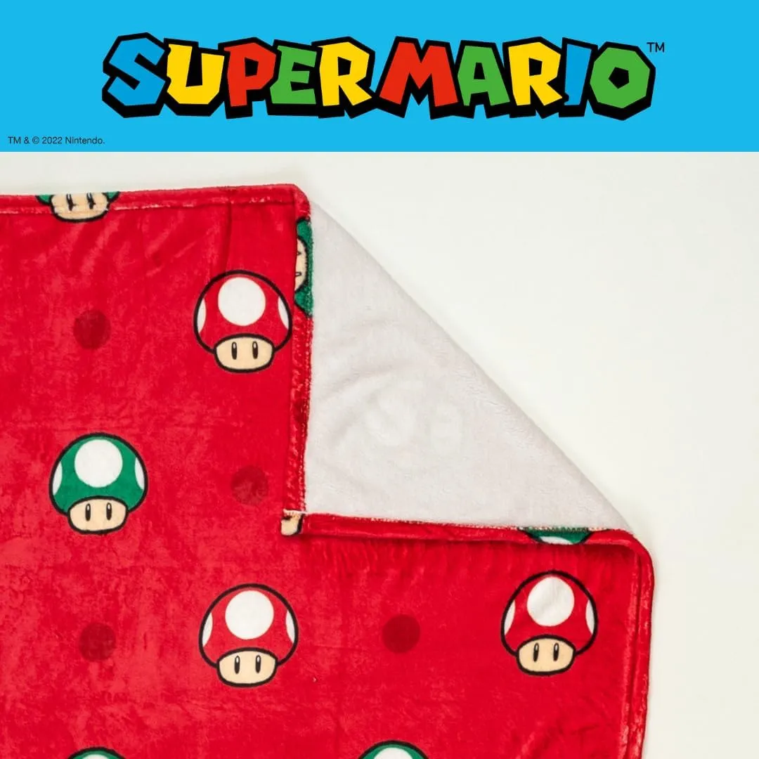 Franco Nintendo Super Mario Gaming Toad Kids Bedding Super Soft Plush Throw Blanket, 46 in x 60 in, (Officially Licensed Product)