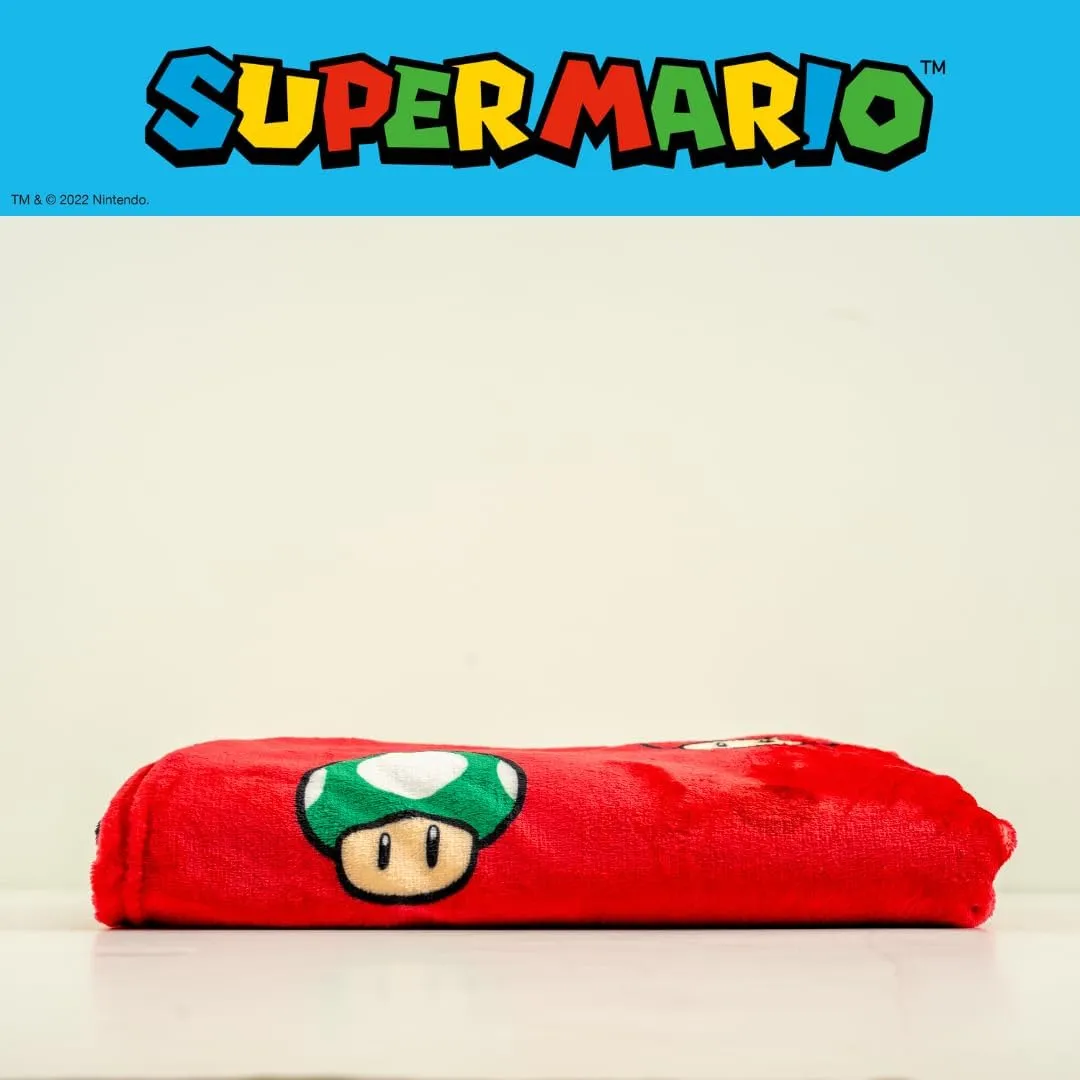 Franco Nintendo Super Mario Gaming Toad Kids Bedding Super Soft Plush Throw Blanket, 46 in x 60 in, (Officially Licensed Product)