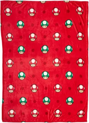Franco Nintendo Super Mario Gaming Toad Kids Bedding Super Soft Plush Throw Blanket, 46 in x 60 in, (Officially Licensed Product)