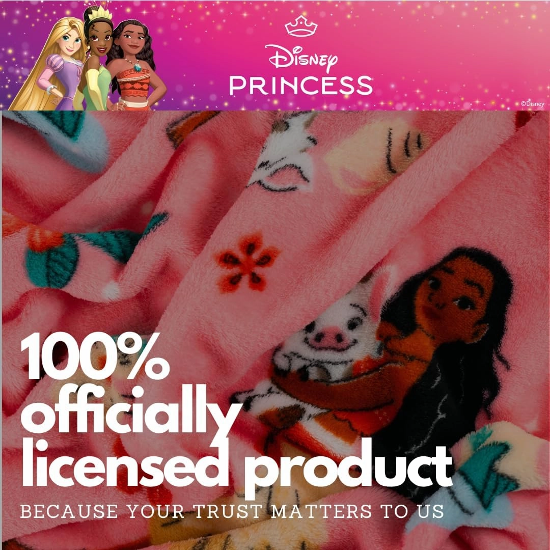 Franco Disney Princess Moana Kids Bedding Super Soft Plush Throw Blanket, 46 in x 60 in, (Officially Licensed Product)