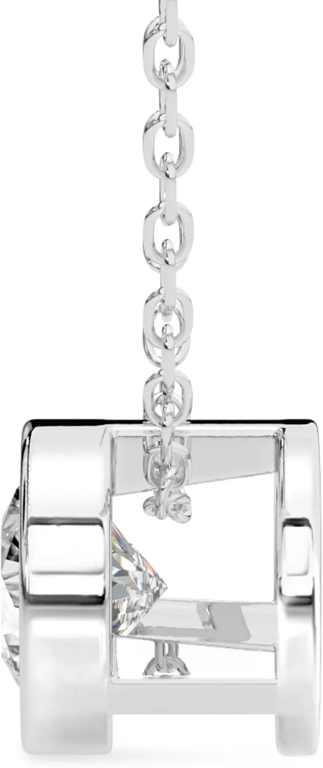 FRIENDLY DIAMONDS 0.75 Carat - 6 Carat IGI Certified Lab Grown Diamond | Globe Slider Lab Diamond Necklace In 14K Or 18K White, Yellow Or Rose Gold | FG-VS1-VS2 Quality