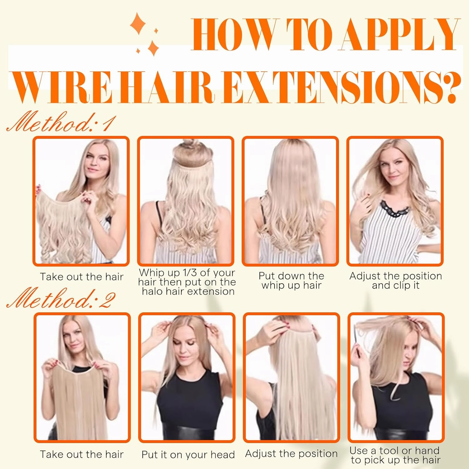 Fshine Invisible Wire Hair Extensions Real Human Hair 14 Inch Wire Human Hair Extensions Balayage Walnut Brown to Ash Brown and Butter Blonde One Piece Hair Extensions Clip in Human Hair Remy Hair 70g