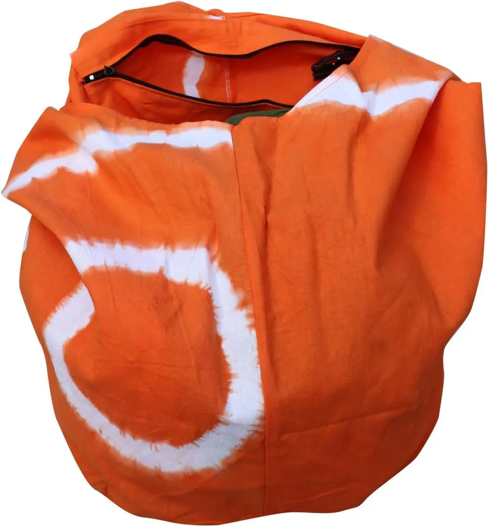 Full Funk Bold Inked Cotton Yaam Shoulder Bag, X-Large, Orange