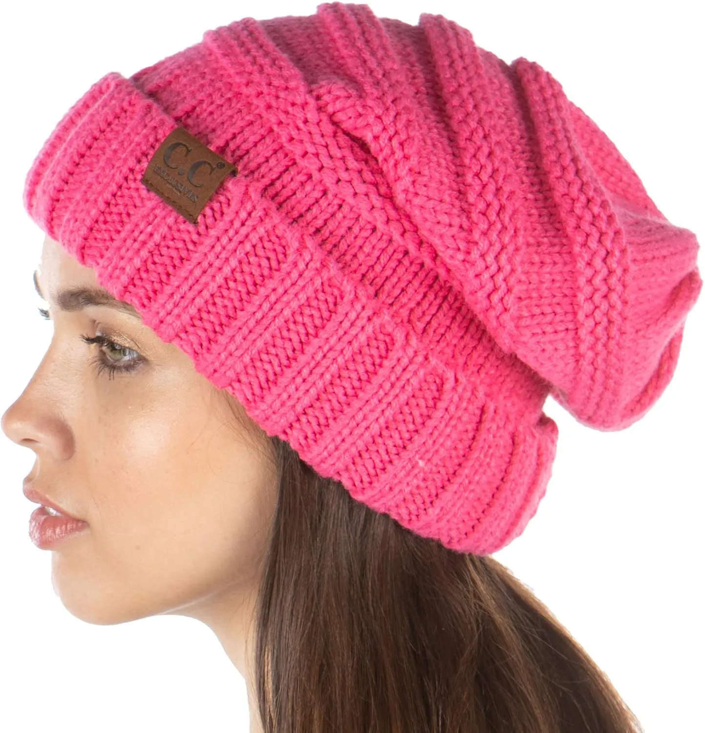 Funky Junque Women's Slouchy Beanie - Soft Ribbed Knit Winter Hat - Cozy Warm Cap