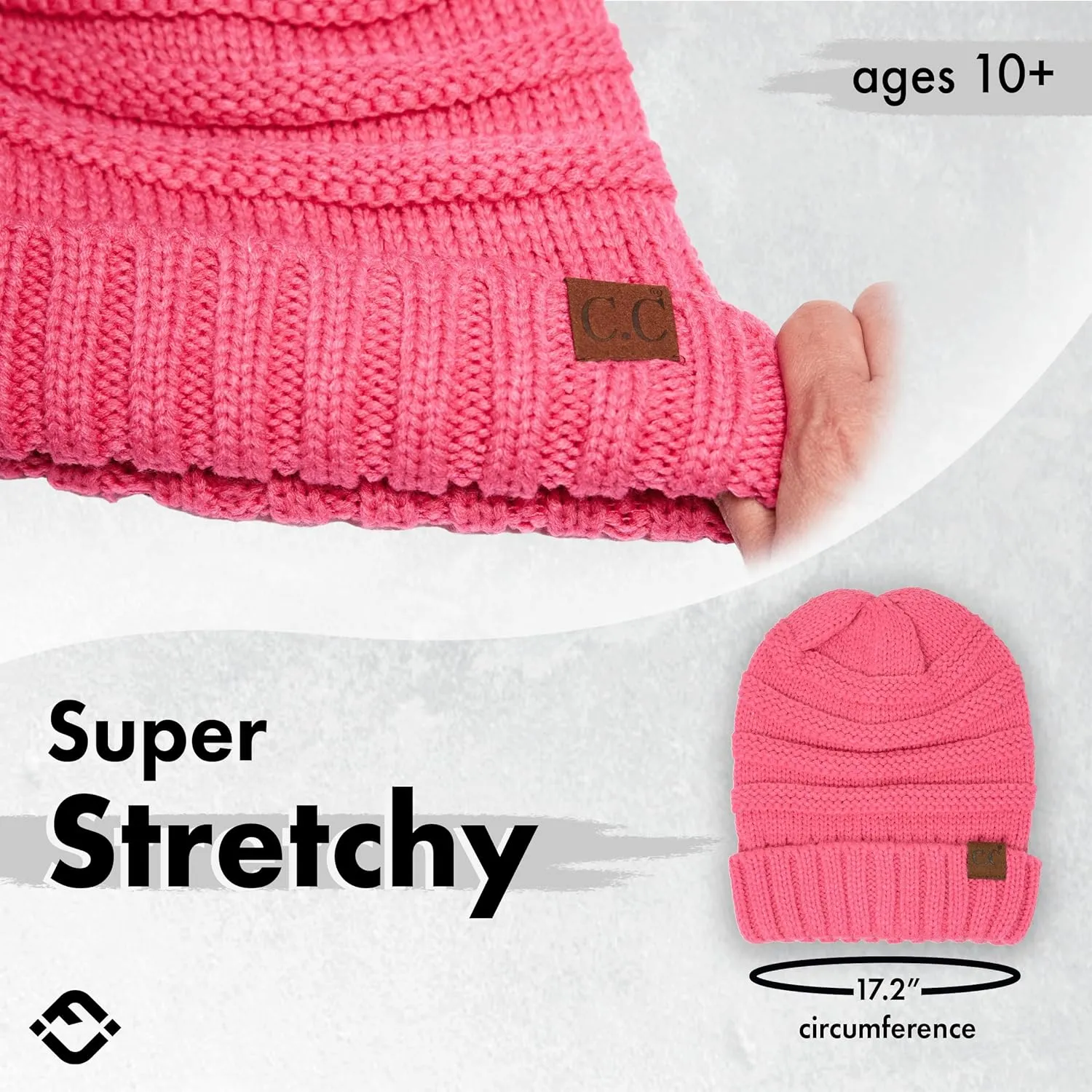 Funky Junque Women's Slouchy Beanie - Soft Ribbed Knit Winter Hat - Cozy Warm Cap