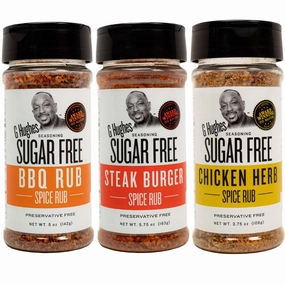 G Hughes Spice Rub Variety - Sugar Free BBQ Seasoning, Barbecue Rub Gift Set, Meat Rubs for Grilling, BBQ Spices and Rubs Gift Set for Men, Dads, Fathers Day, Grilling Spices, Sugar Free - 3 Pack