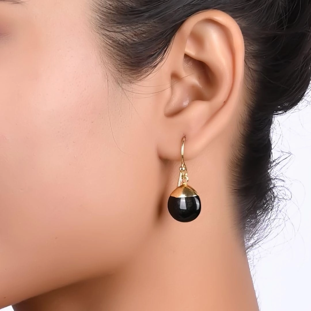 Gempires Green Jade Gemstone Earrings Lightweight Teardrop Handmade Jewelry Hypoallergenic Gold Plated Green Crystal Dangling Earrings For Women.