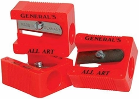 Generals Little Red All-Art 1-Hole Pencil Sharpeners, Red, Pack of 18