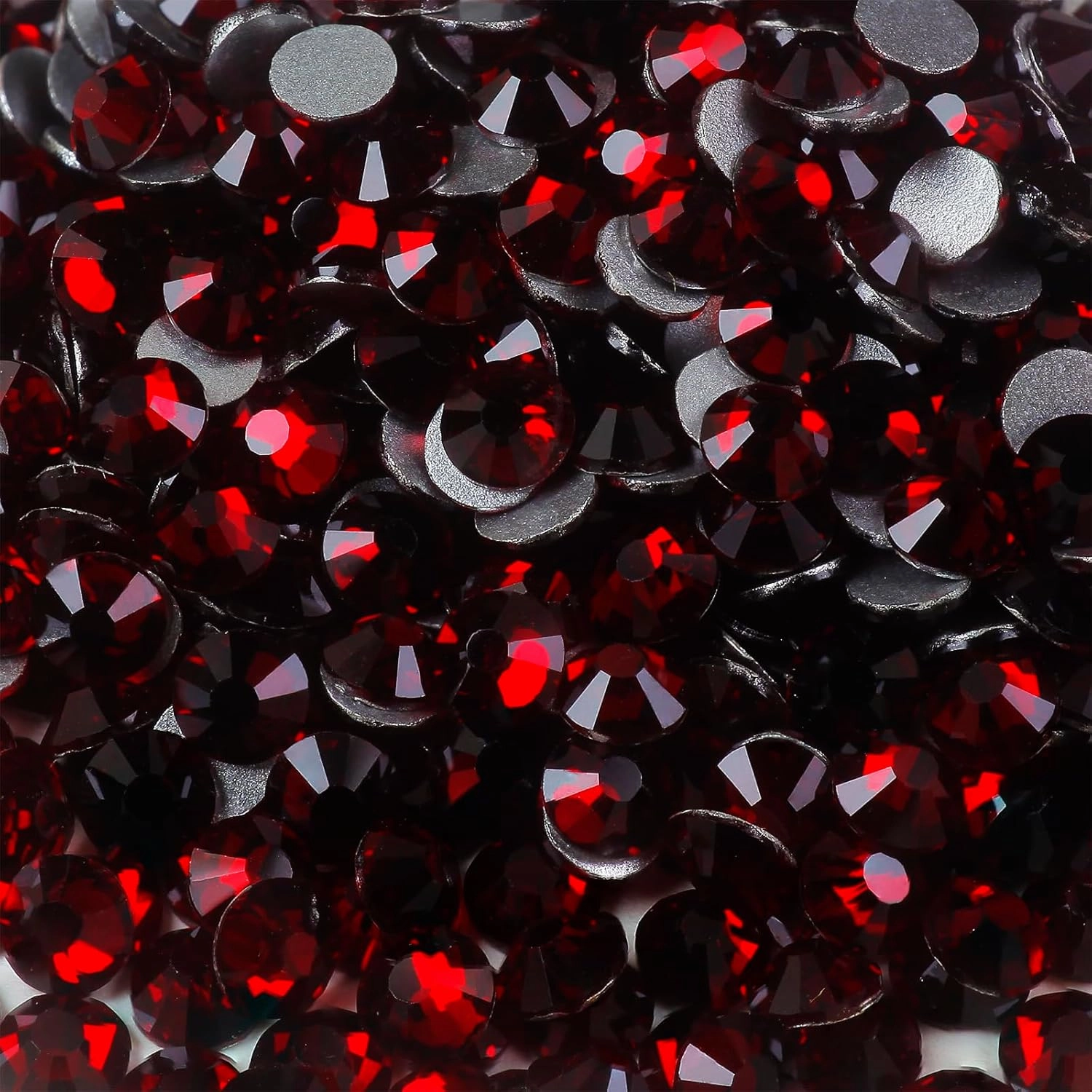 genie crystal Dark Siam ss16 Flat Back Rhinestones 2880 pcs, Deep Red Rhinestone 4mm 20 gorss Diamond Cut Glass gems Stone for DIY Crafts, Clothing, Tumble, Shoes, Cup, Dress