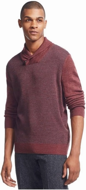Geoffrey Beene Mens Diamond-Print Pullover Sweater, Red, Big & Tall, Medium