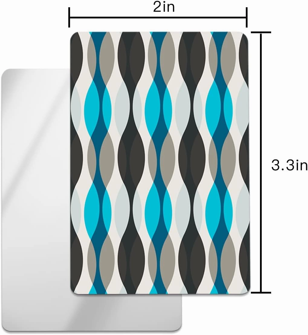 Geometric Abstract Art Water Ripple Small Compact Mirror for Purse, Geometric Abstract Art Water Ripple Travel Makeup Mirror for Women Men, Rectangular Handheld Compact Pocket Mirror 2 PCS