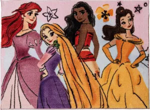 Gertmenian Disney Princesses Indoor Accent Rug - 3x5 Small, Non-Slip, Ideal for Children in Bedroom, Game Room, Classroom, Nursery, or Play Area - Watercolor Pink/Purple/Orange, 19837