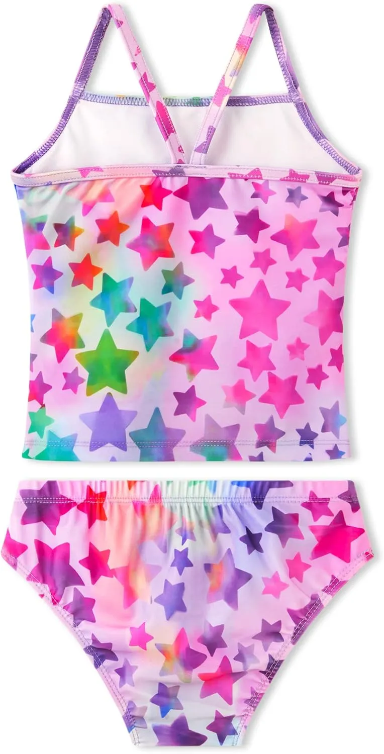 Girls Tankinis Two Pieces Swimsuits Hawaiian Beach Sport Bathing Suit Set for 2-12 Years Old Kids