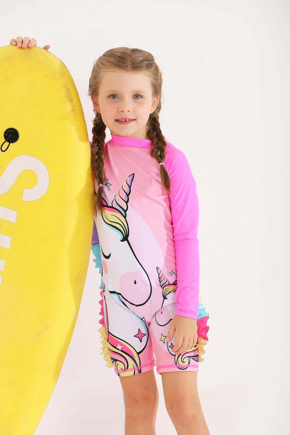 Girls Long Sleeve Rashguard Sets Kids One Piece Swimsuit Bathing Suit UPF 50  UV Zipper Swimwear