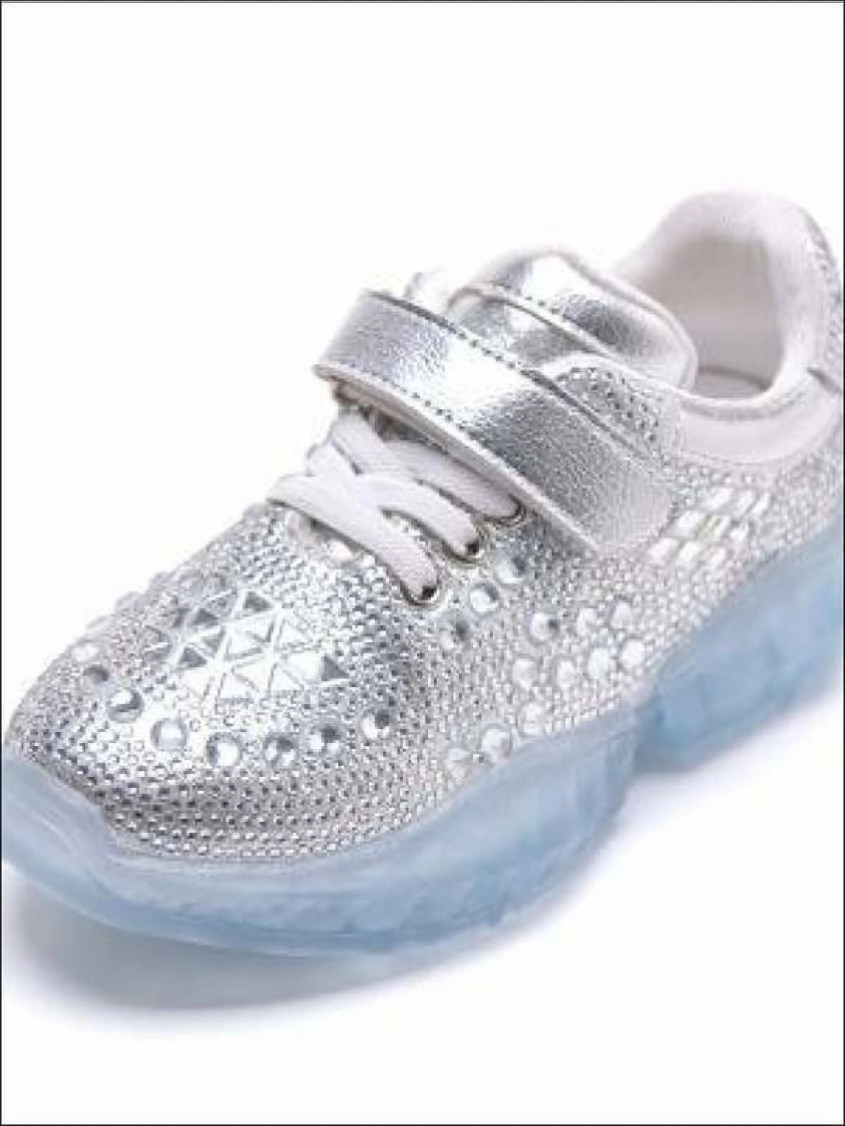 Girls Shimmer Rhinestone Embellished Sneakers By Liv and Mia
