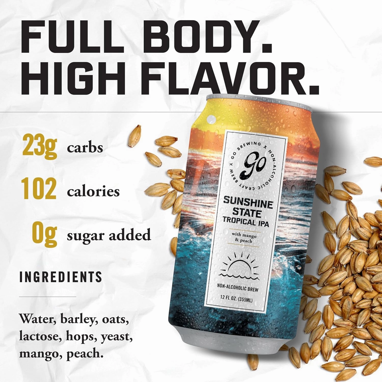 Go Brewing - IPA 12 Mixed Pack - Non Alcoholic Beer - Small Batch Brew - Low Calorie Drink - Featuring Double IPA, Prophets Hazy IPA, Citrus IPA & Tropical IPA - Low-Calorie, NA Brew (12 oz, 12 Pack)