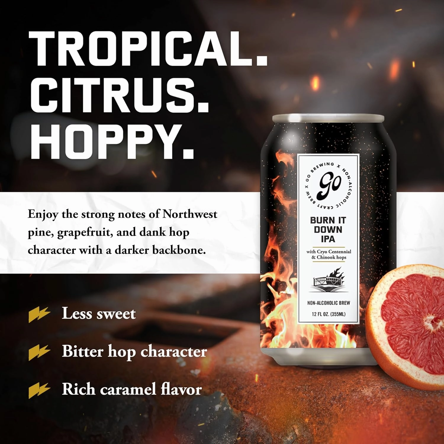 Go Brewing - IPA 12 Mixed Pack - Non Alcoholic Beer - Small Batch Brew - Low Calorie Drink - Featuring Double IPA, Prophets Hazy IPA, Citrus IPA & Tropical IPA - Low-Calorie, NA Brew (12 oz, 12 Pack)