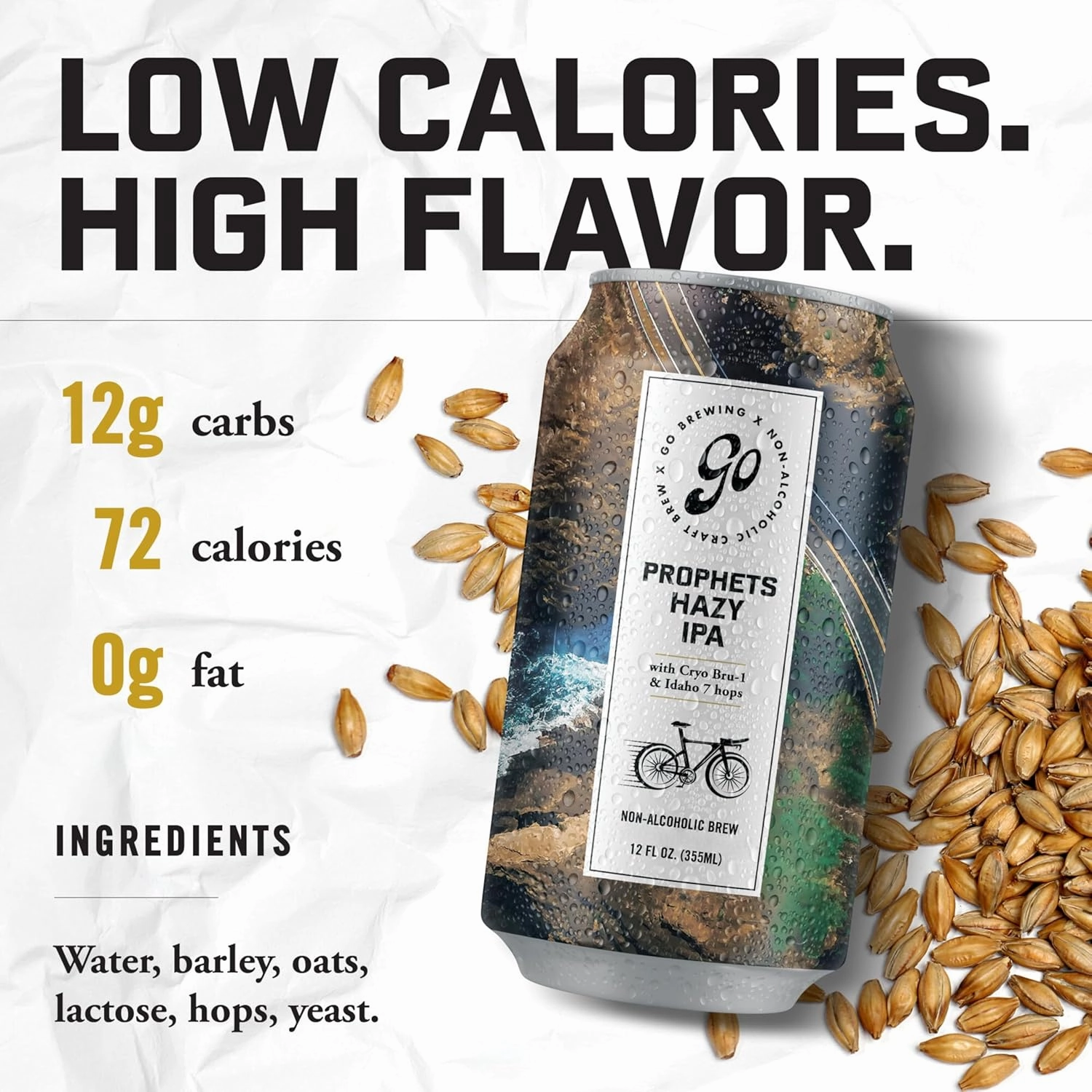 Go Brewing - IPA 12 Mixed Pack - Non Alcoholic Beer - Small Batch Brew - Low Calorie Drink - Featuring Double IPA, Prophets Hazy IPA, Citrus IPA & Tropical IPA - Low-Calorie, NA Brew (12 oz, 12 Pack)