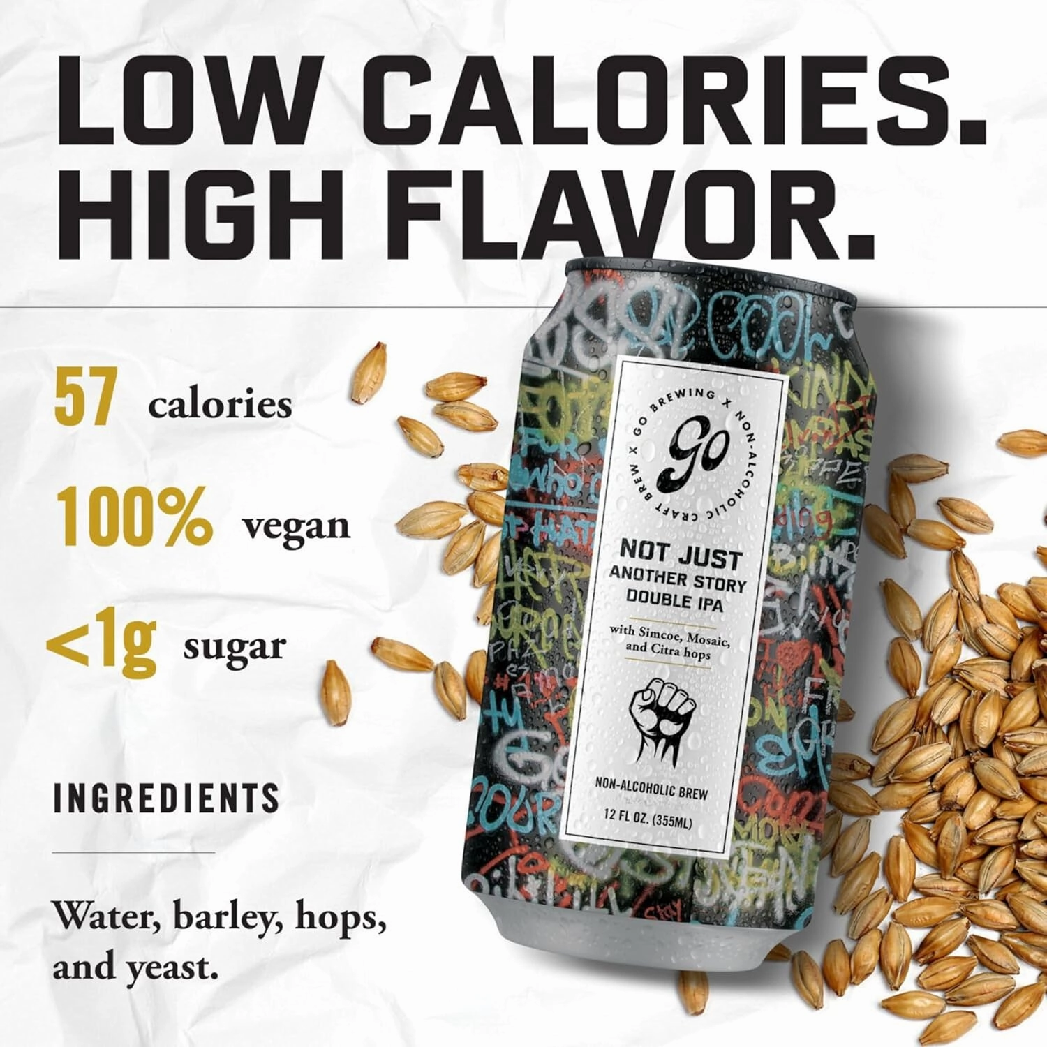 Go Brewing - IPA 12 Mixed Pack - Non Alcoholic Beer - Small Batch Brew - Low Calorie Drink - Featuring Double IPA, Prophets Hazy IPA, Citrus IPA & Tropical IPA - Low-Calorie, NA Brew (12 oz, 12 Pack)
