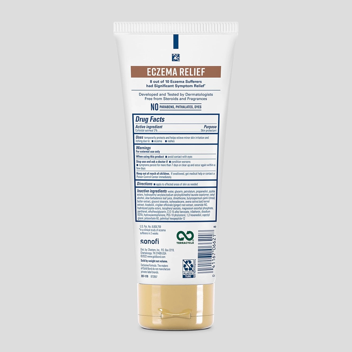 Gold Bond Medicated Eczema Relief Skin Protectant Cream, 8 oz., with 2% Colloidal Oatmeal (Pack of 2)