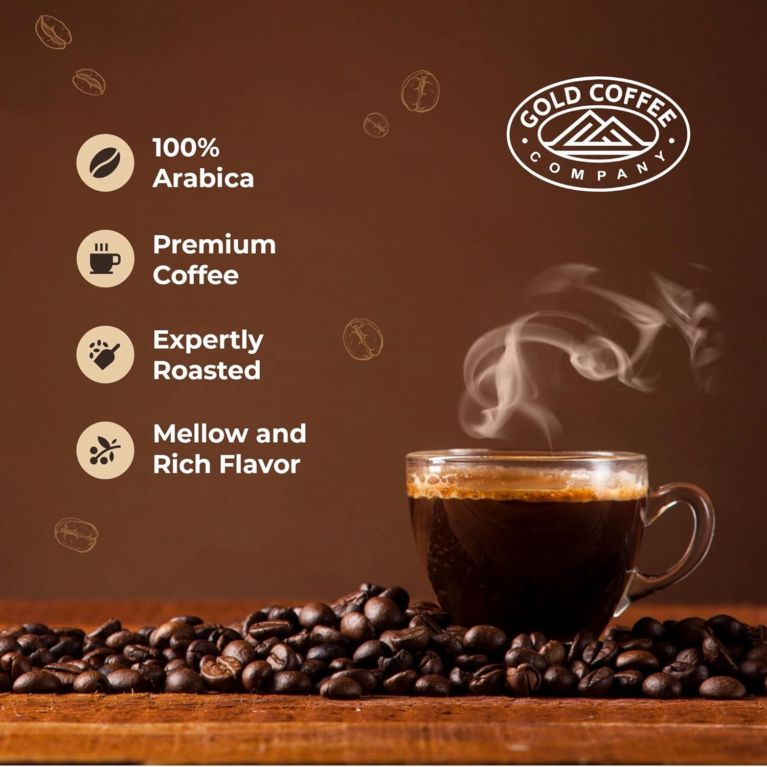 Gold Coffee | Kanaloa Premium House Blend, Medium Roast, Whole Bean | 100% Arabica Coffee, 2 lbs.