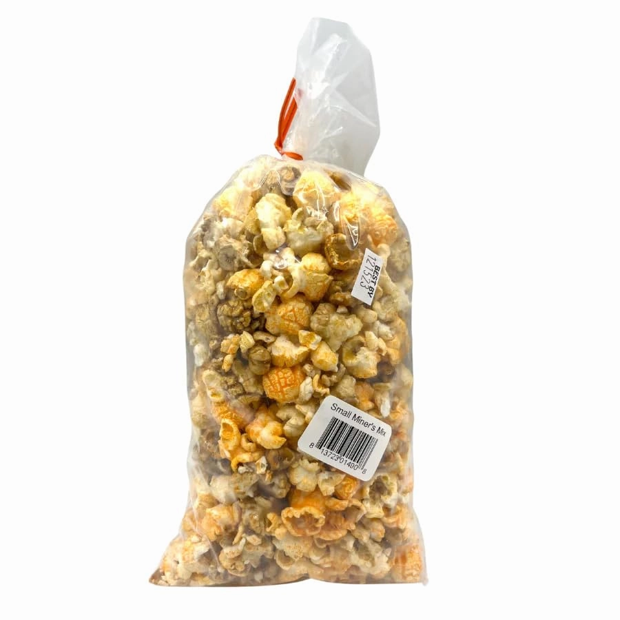 Gold Dust Kettle Corn | Miner’s Mix | Cheddar and Caramel Popcorn | Sweet and Salty | Cheese and Caramel Popcorn Mix | Popped Popcorn Snack Bag | Non GMO | Made in Nebraska | 2 oz Bag | 4 Pack