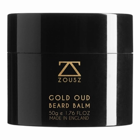 Gold Oud Premium Beard Balm - Rich Oud Scented Beard Grooming Gift and Skincare Butter for Men - Natural Avocado, Argan, Macadamia Oils - Moisturises, Conditions, Removes Beardruff 1.7 Oz