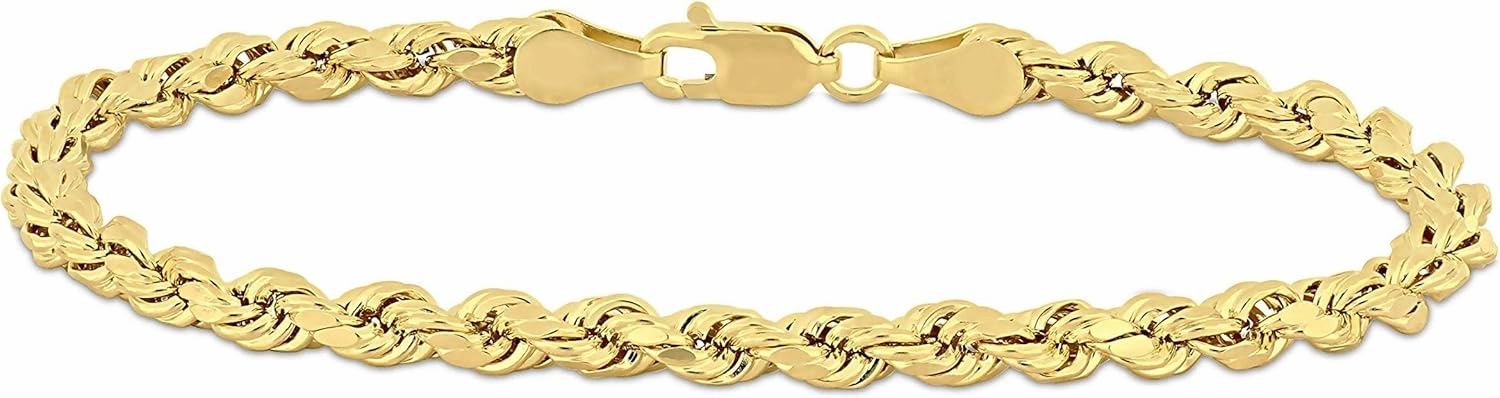 Gold Rope Chain Bracelet for Men & Women – 100% Real 10k or 14k Gold, Lightweight, Premium Craftsmanship