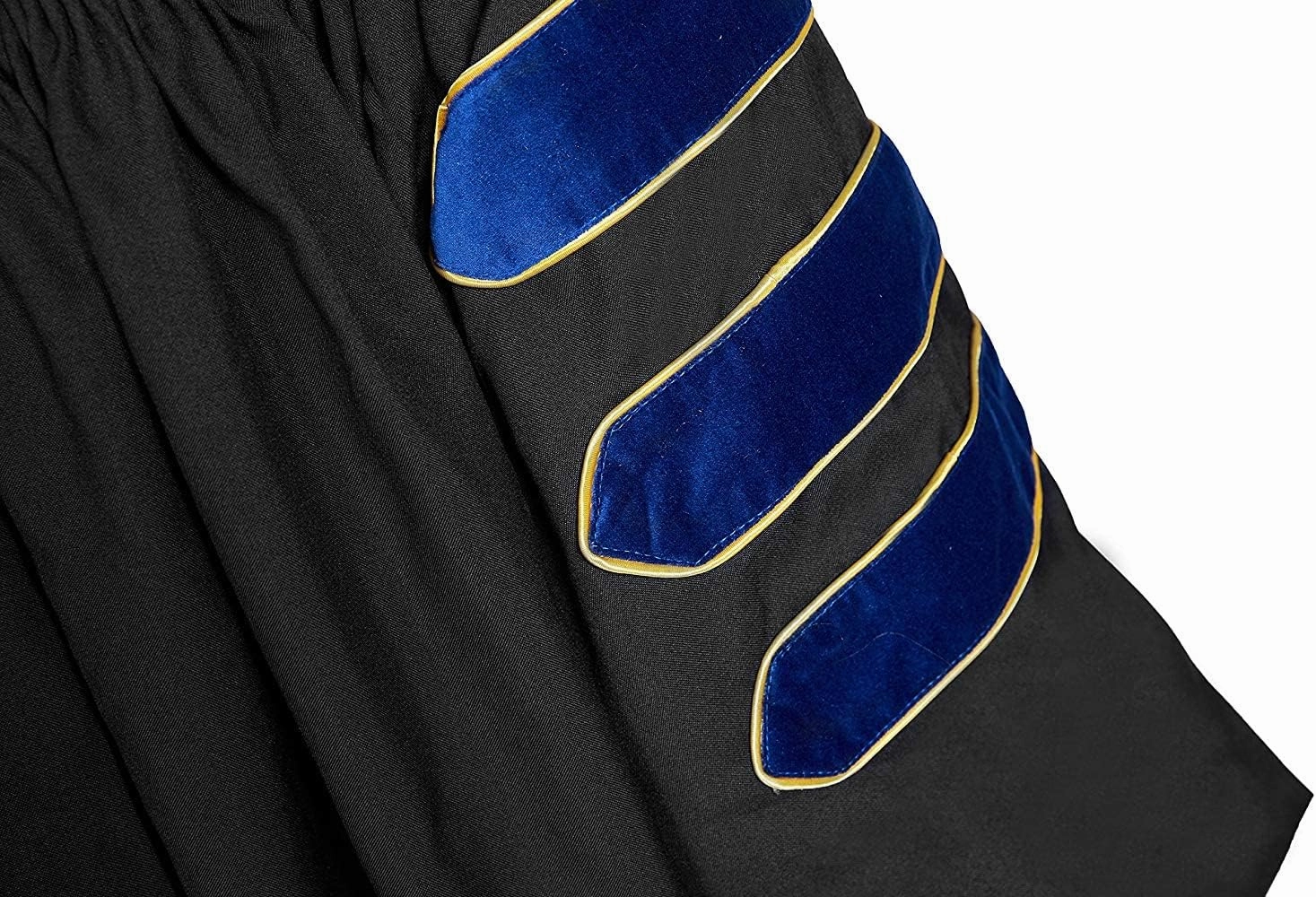 GraduationMall Deluxe Doctoral Graduation Gown for Faculty and Professor Velvet with Gold Piping
