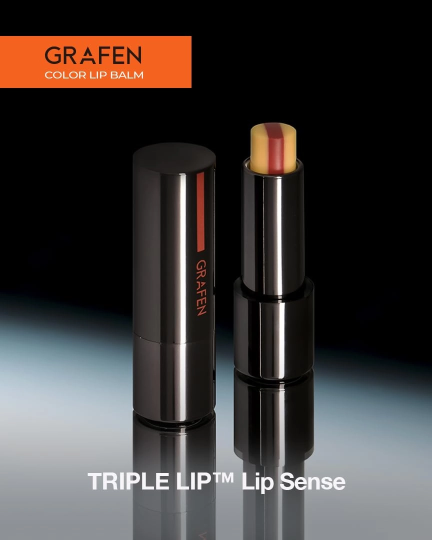 Grafen Triple Lip™ Tinted Lip Balm – Natural Color Lip Care with Moisture, MATT FINISH, Nourishing Oils for Soft & Healthy Lips (Multiple Shades)