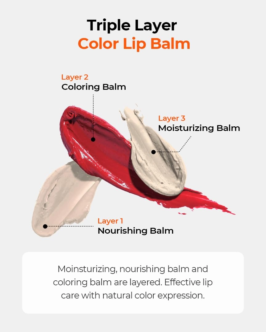 Grafen Triple Lip™ Tinted Lip Balm – Natural Color Lip Care with Moisture, MATT FINISH, Nourishing Oils for Soft & Healthy Lips (Multiple Shades)