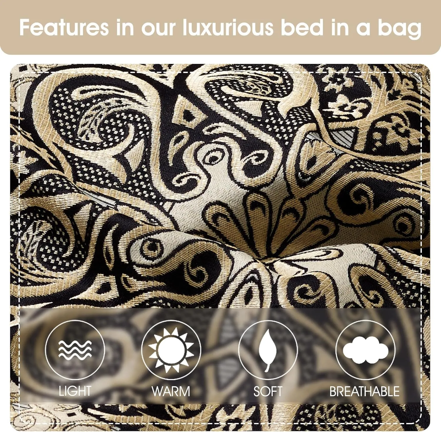 Grand Avenue Medallion 7 Piece Black Gold Comforter Set, King Size Jacquard Bedding, All Season Bedding Set, Bed Skirt, Pillows & Shams
