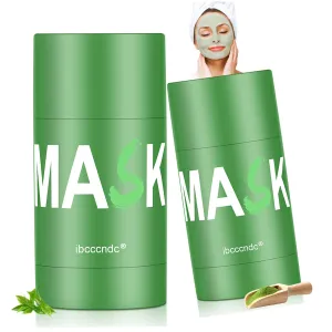Green Tea Face Mask, Green Mask Stick For Face, 2PCS Deep Cleanse Stick Clay Blackhead Remover Poreless For Purifying, Moisturizing