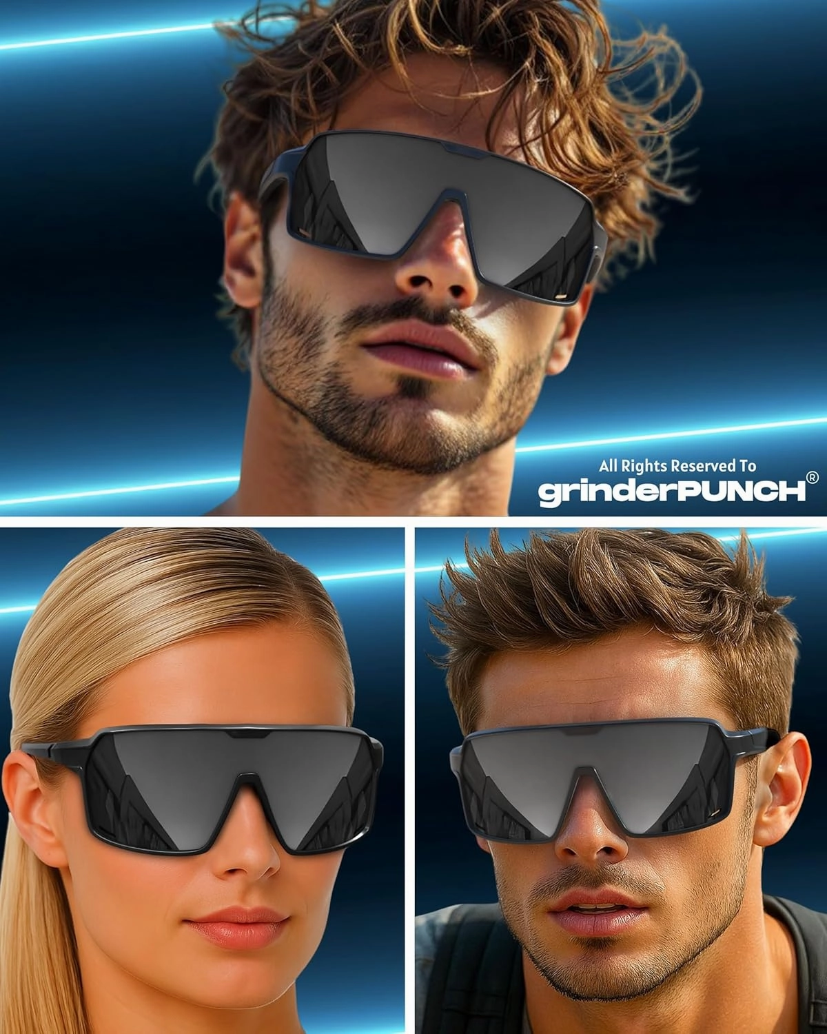 grinderPUNCH Baseball, Pickleball, Running, Hiking & Cycling Polarized Sport Sunglasses for Men & Women with UV Protection