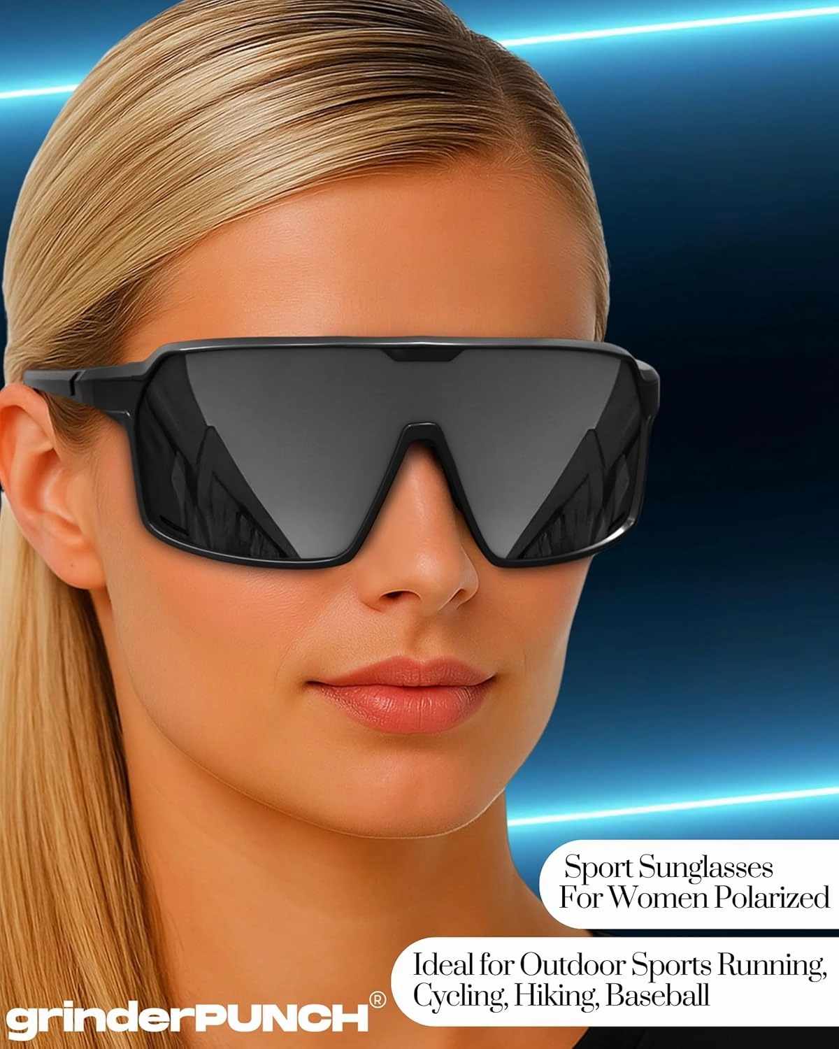 grinderPUNCH Baseball, Pickleball, Running, Hiking & Cycling Polarized Sport Sunglasses for Men & Women with UV Protection
