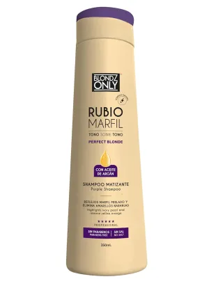 Hair Purple Toning Mask | Eliminates Brassiness | Neutralizes Yellow & Orange Tones | Rubio Marfil Blonde Pearl with Argan Oil Perfect Blonde (Beige) 11.8 Fluid Ounce (350 ml)
