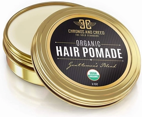 Hair Pomade for Men - Certified Organic Pomade with Vegan Ingredients (Chronos And Creed), Natural Hair Balm for Strong Hold & Scalp Care (2 Fl Oz)