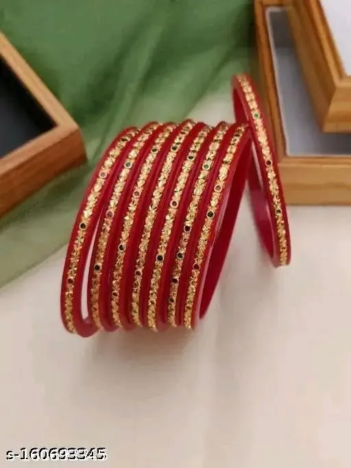 Handcrafted Gold Plated Shakha Pola Bangles Gift For Her Indian Bollywood Designer Women Jewelry Bangle Bracelets Kangan (2.8)