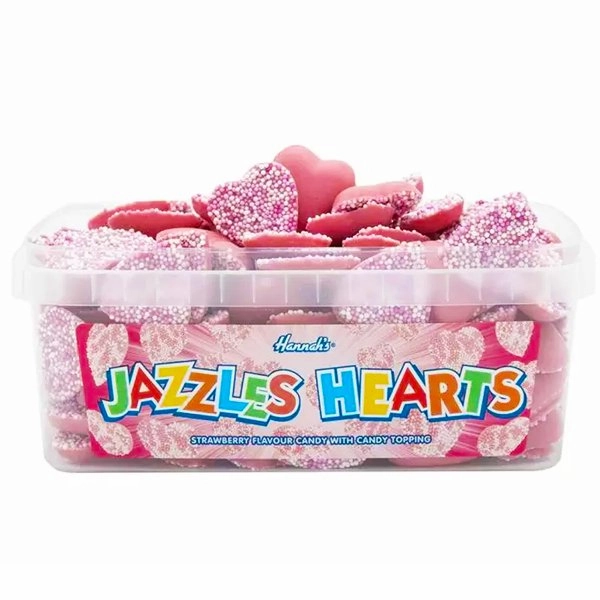 Hannah's Pink Jazzles Hearts Tub 600g